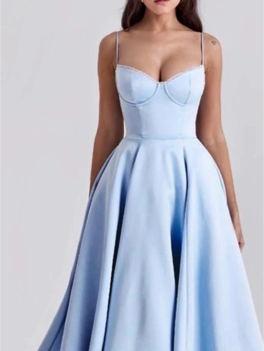 Missguided Blue Satin-Style Maxi Dress